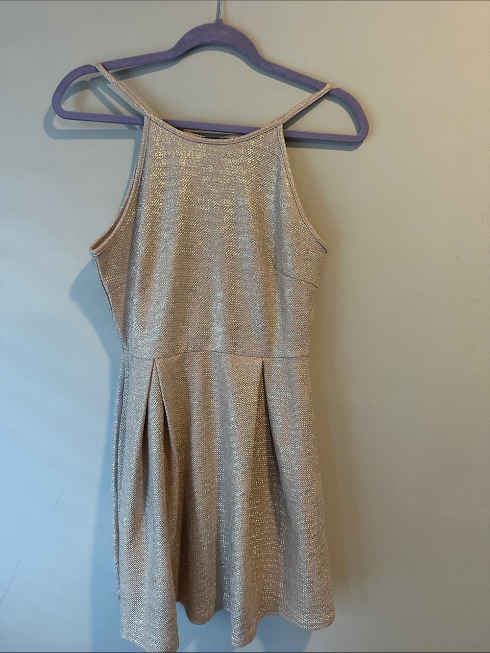 Soprano Shimmery Champagne Mini Dress